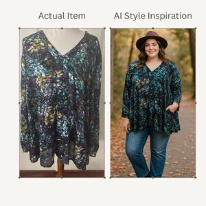 Fashion Bug Plus Size 3X Peplum Top Rhinestones Whimsigoth Fairycore Grunge Goth